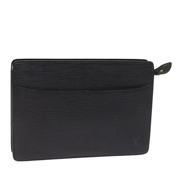 LOUIS VUITTON Epi Pochette Homme Clutch Bag Black Noir - Picture 1 of 16